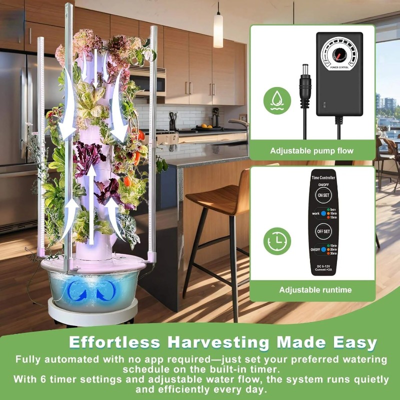 4 LED Büyütme Lambalı Hidropon - Hydroponic Tower Planter incelemesi ve fiyatı